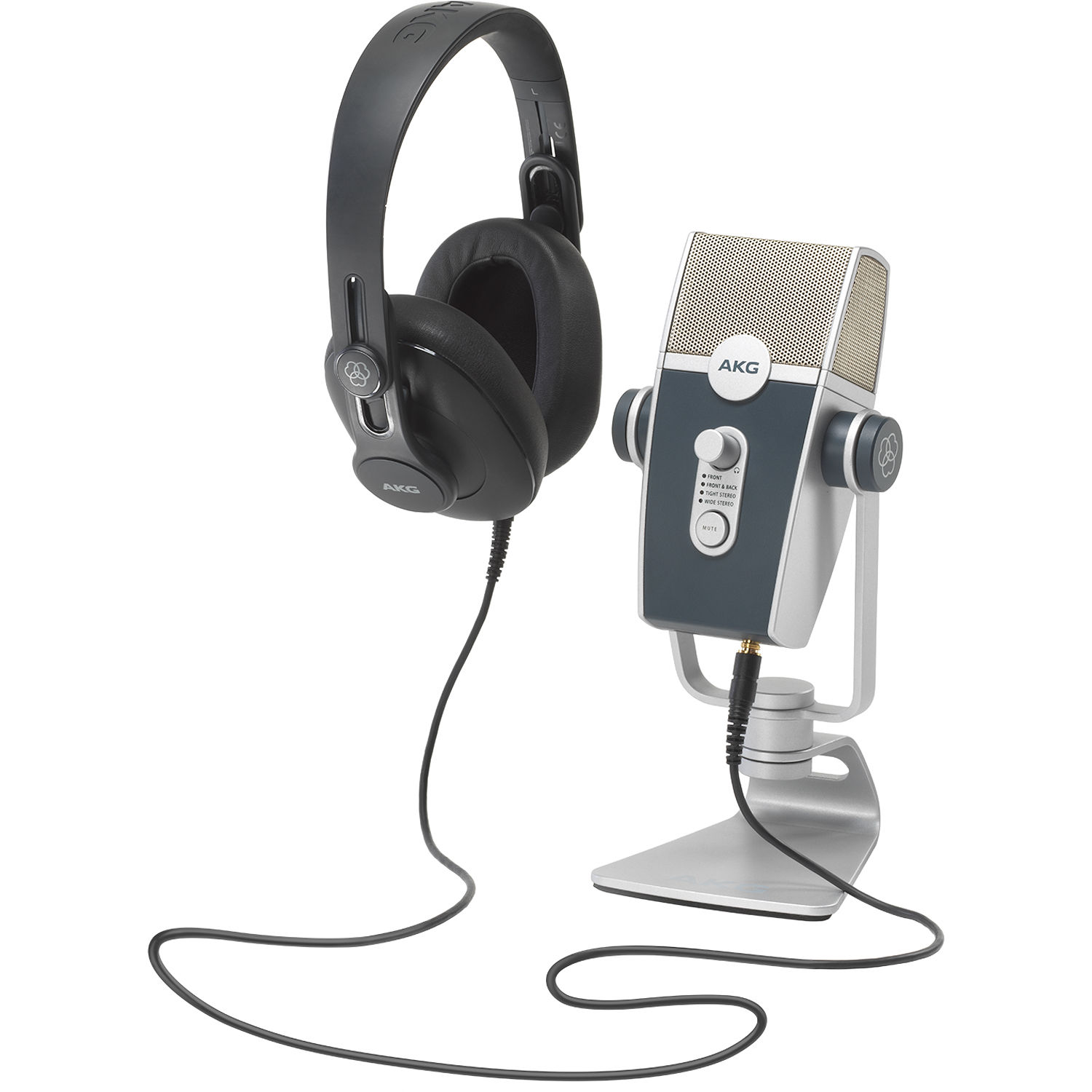 AKG Podcaster Essentials Lyra USB Microphone and AKG K371 Headphones