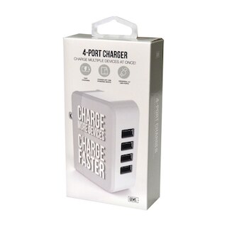 GEMS 4 PORT WALL CHARGER WHITE
