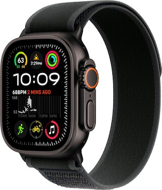 Image 1: Apple Watch Ultra 2 GPS + Cellular 49mm Black Titanium Case with Black Trail Loop - S/M