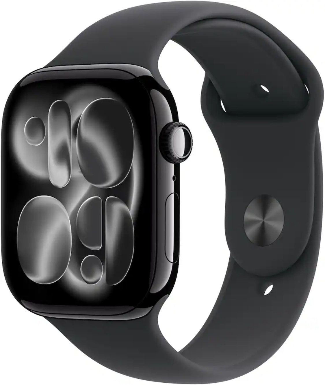 Apple Watch Series 11 GPS + Cellular 46mm Jet Black Aluminum Case with Black Sport Band - M/L