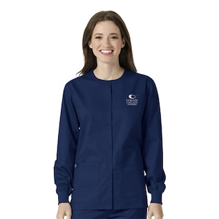B&N 8220 Collin Custom Decorated WonderWink WWK Nursing Unisex Snap Front Scrub Jacket, 800CC1