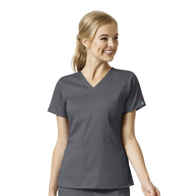 B&N 8220 Collin Custom Decorated WonderWink PRO Health Professions Women's 4 Pocket V-Neck Scrub Top, 6319CC5