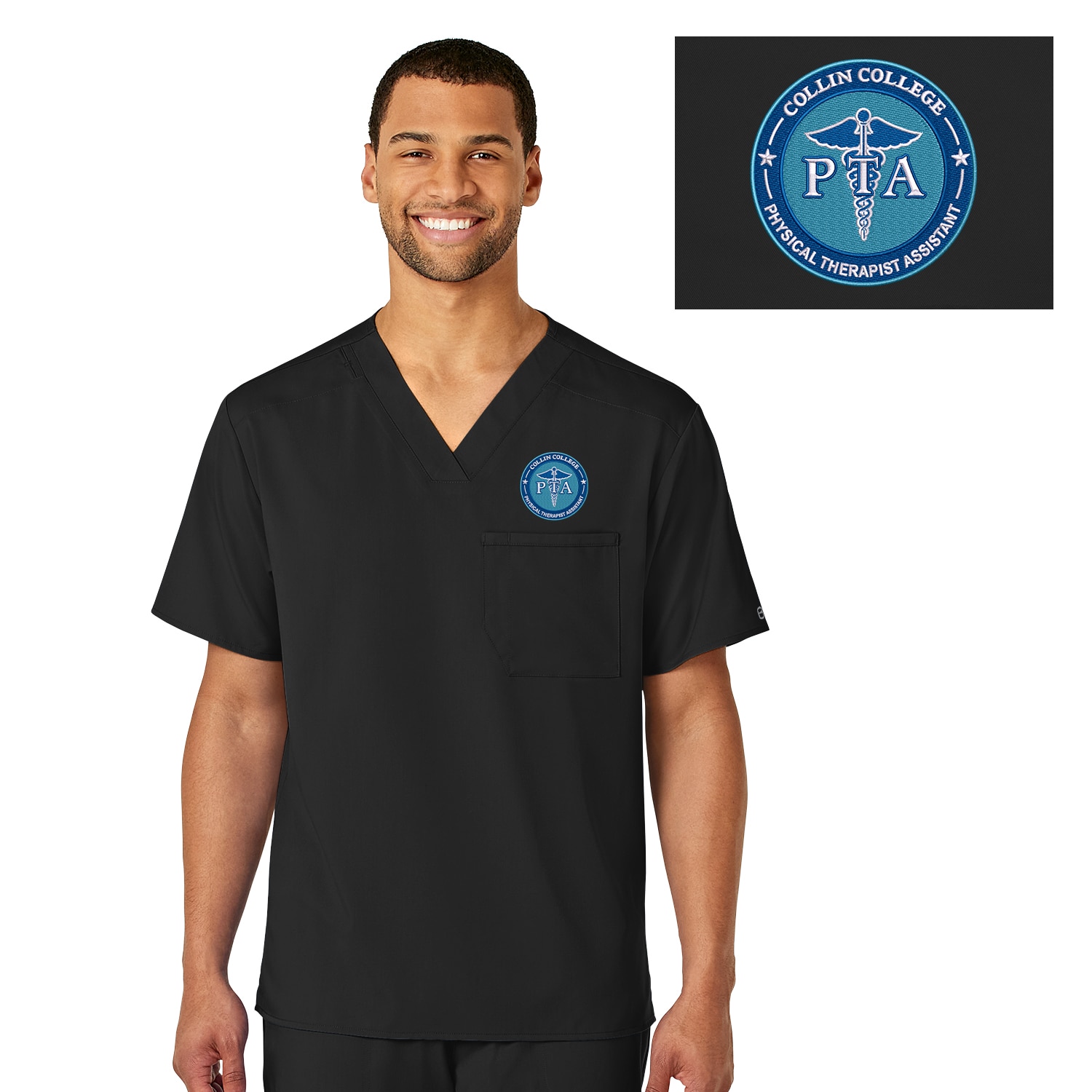 Wink PRO Men's V-Neck Top, 6619CC15- Physical Therapist Assistant