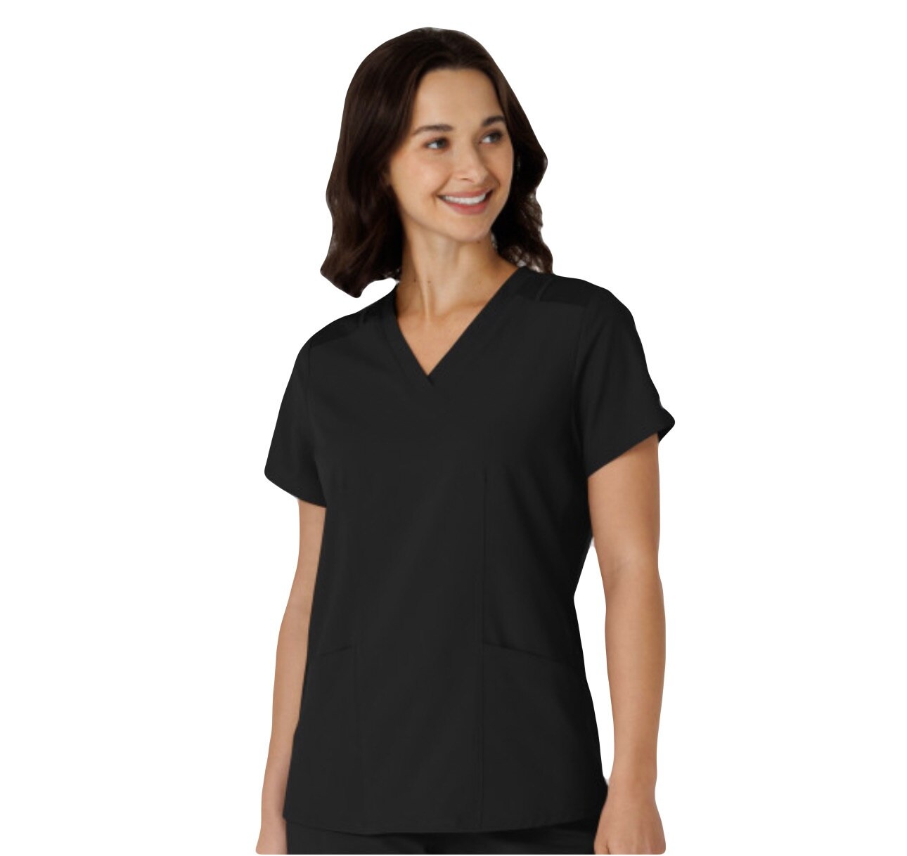 W123 Women's V-Neck Top with Flex Side Panel 6145