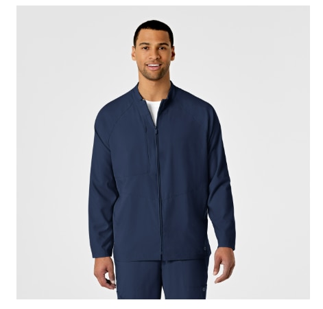 W23 Men's Zip Front Warm Up Jacket - 8355-NAVY