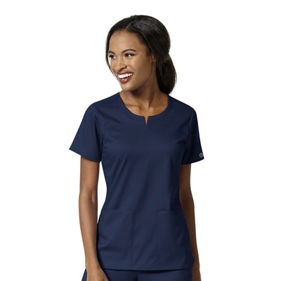 WW Pro Women's 4 Pocket Notch Neck Top, 6419