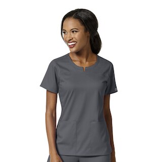 WW Pro Women's 4 Pocket Notch Neck Top, 6419