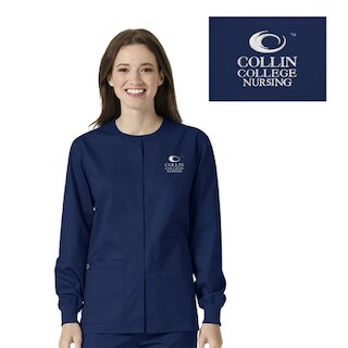 B&N 8220 Collin Custom Decorated WonderWink WWK Nursing Unisex Snap Front Scrub Jacket, 800CC1