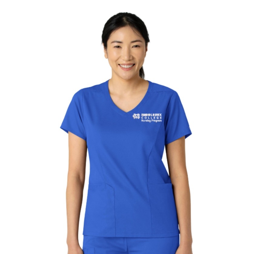 WBL Women's 2 Pocket V-Neck Top Royal