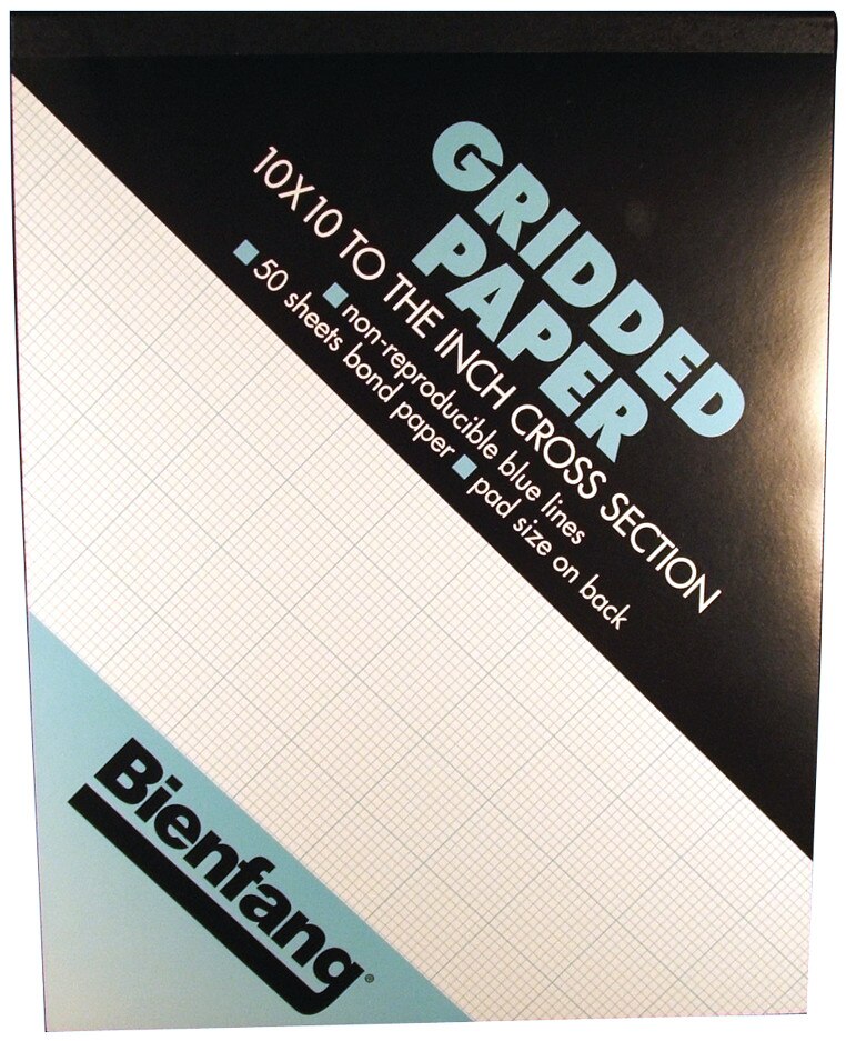Bienfang Gridded Paper Pad - 4 x 4 Grid 8-1/2" x 11" 50 Sheets
