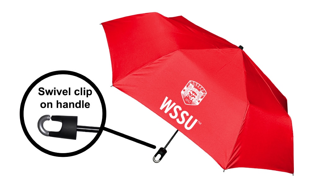 Storm Clip Mini Folding Emblematic Solid Umbrella 42" Coverage