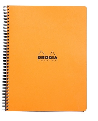Wirebound Rhodia 4 Color Notebook With Orange Cover