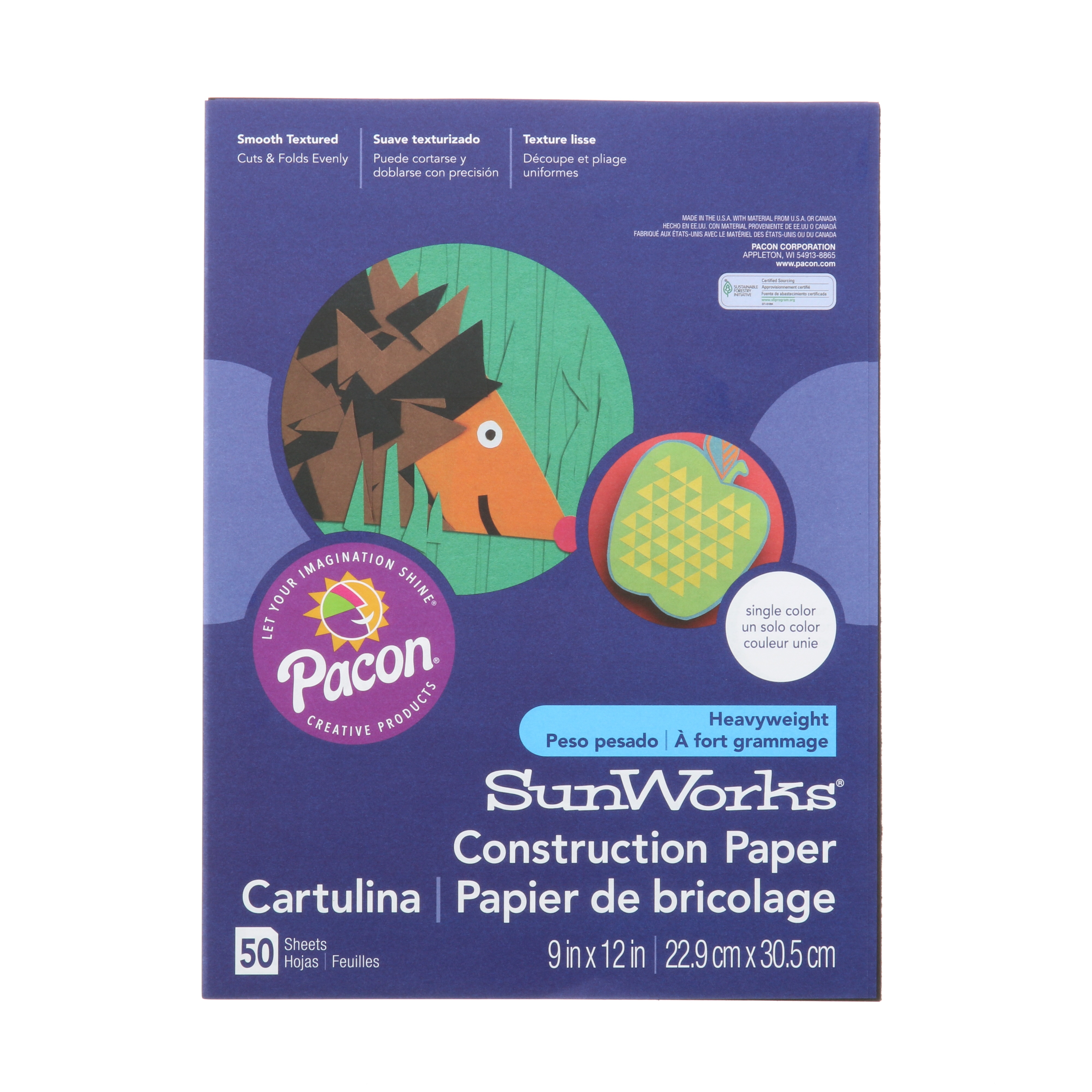 Pacon SunWorks Construction Paper 50 Sheets 9" x 12" Black