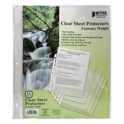 Better Office Products Poly Sheet Protectors 10 Count