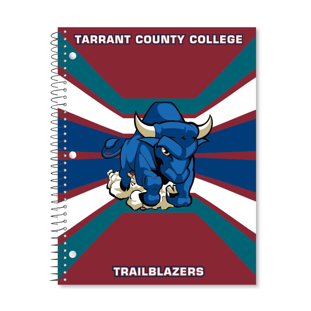 Digi Color Warp 1 Subject 11"x8.5" 70 Count College Ruled Spiral Notebook
