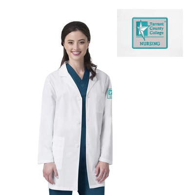 Tarrant County Custom Decorated WonderWink WHT Nursing  Unisex Origins Scrub Lab Coat, 7106TCC2