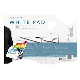 New Wave White Pad Paper Palette, Hand Held