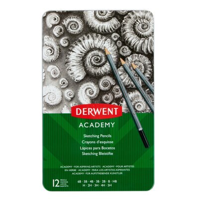 Derwent Academy Sketching Pencil Set, 12-Pencil Tin Set