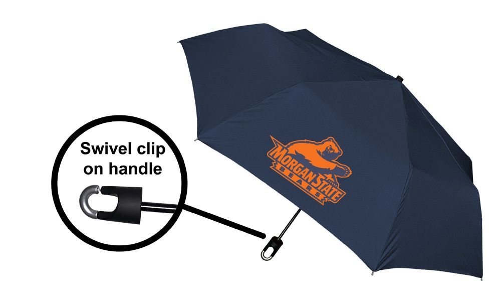 Morgan State University "Storm Clip" Mini Folding Emblematic Solid Umbrella 42" Coverage
