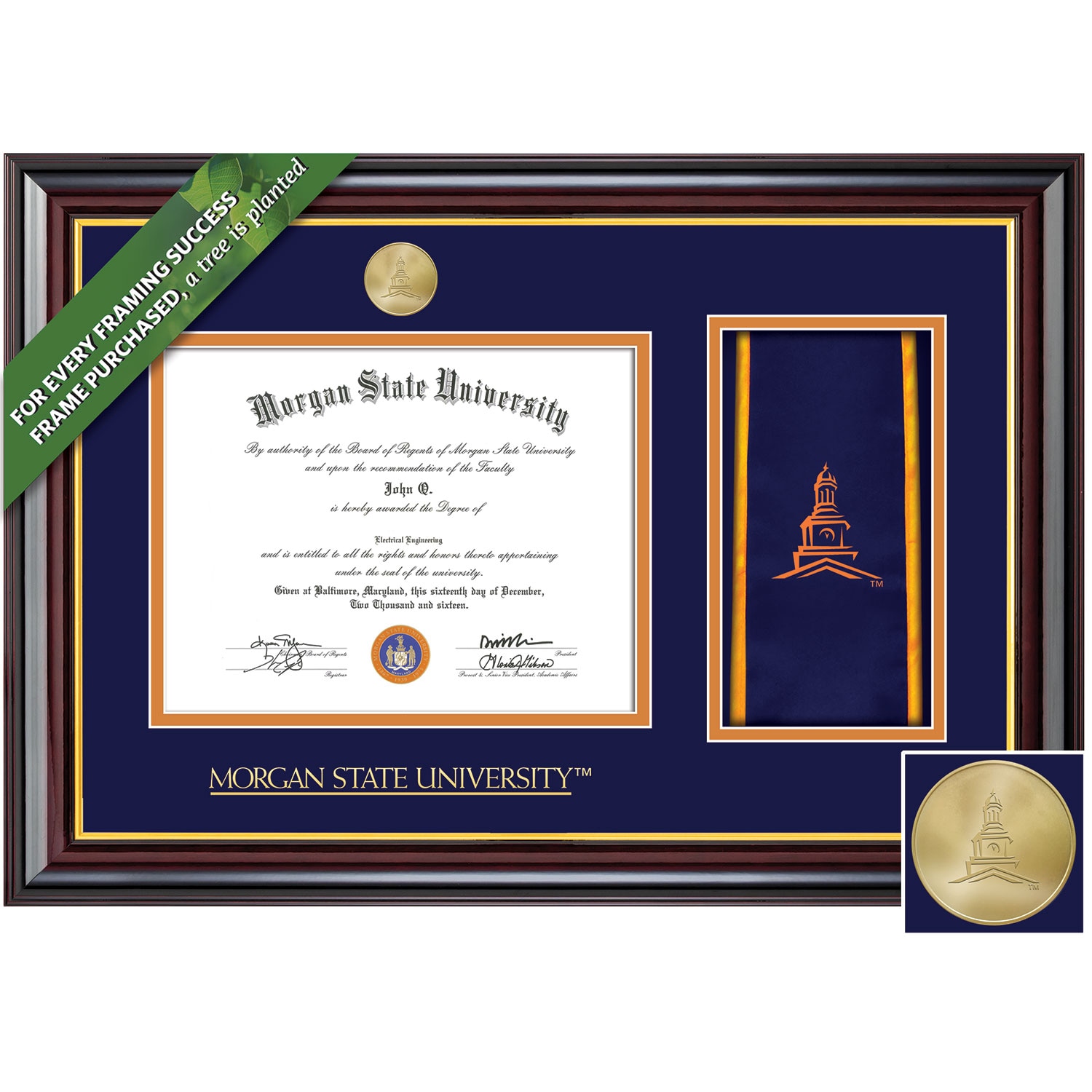 Framing Success 11 x 14 Windsor Gold Medallion Bachelors, Masters Diploma/Stole Frame