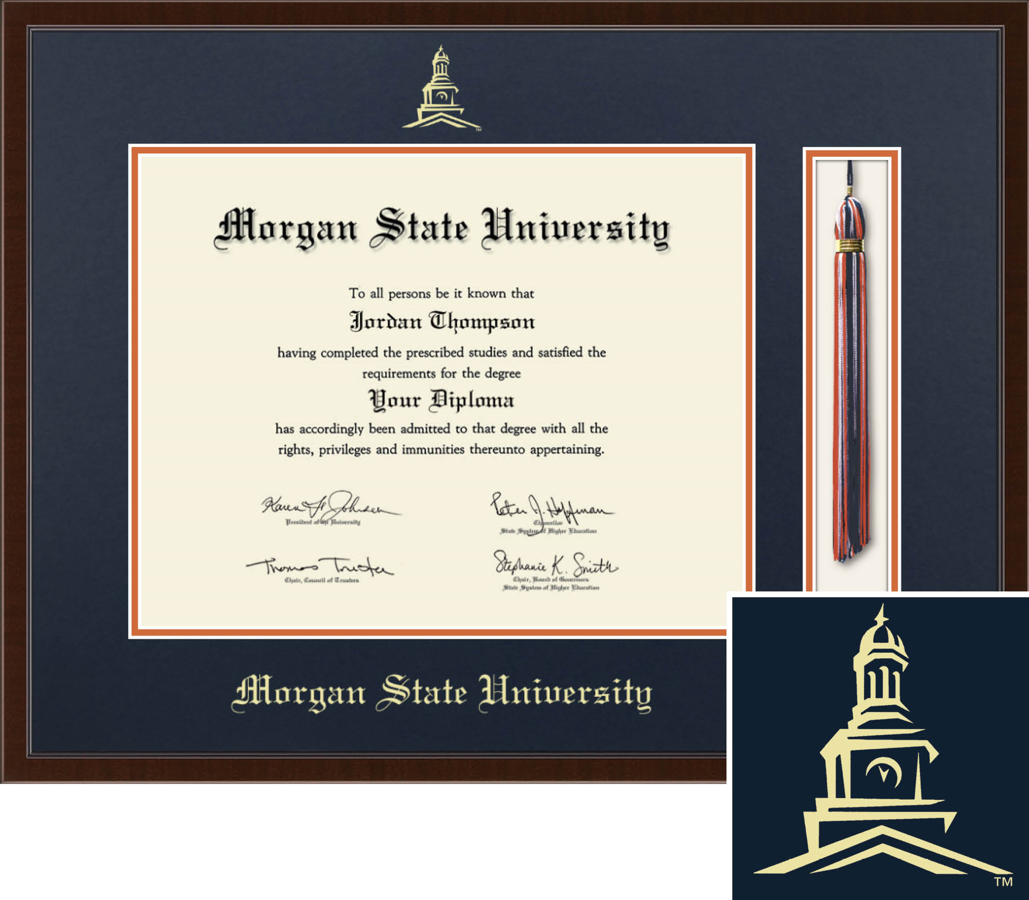 Church Hill Classics Tassel 11x14 Walnut Diploma Frame