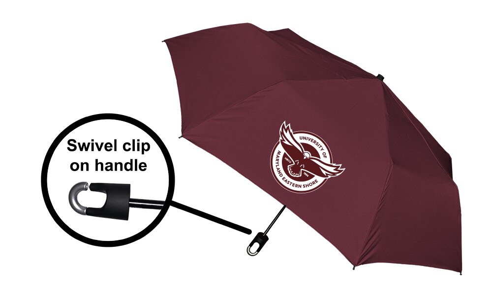 Storm Clip Mini Folding Emblematic Solid Umbrella 42" Coverage