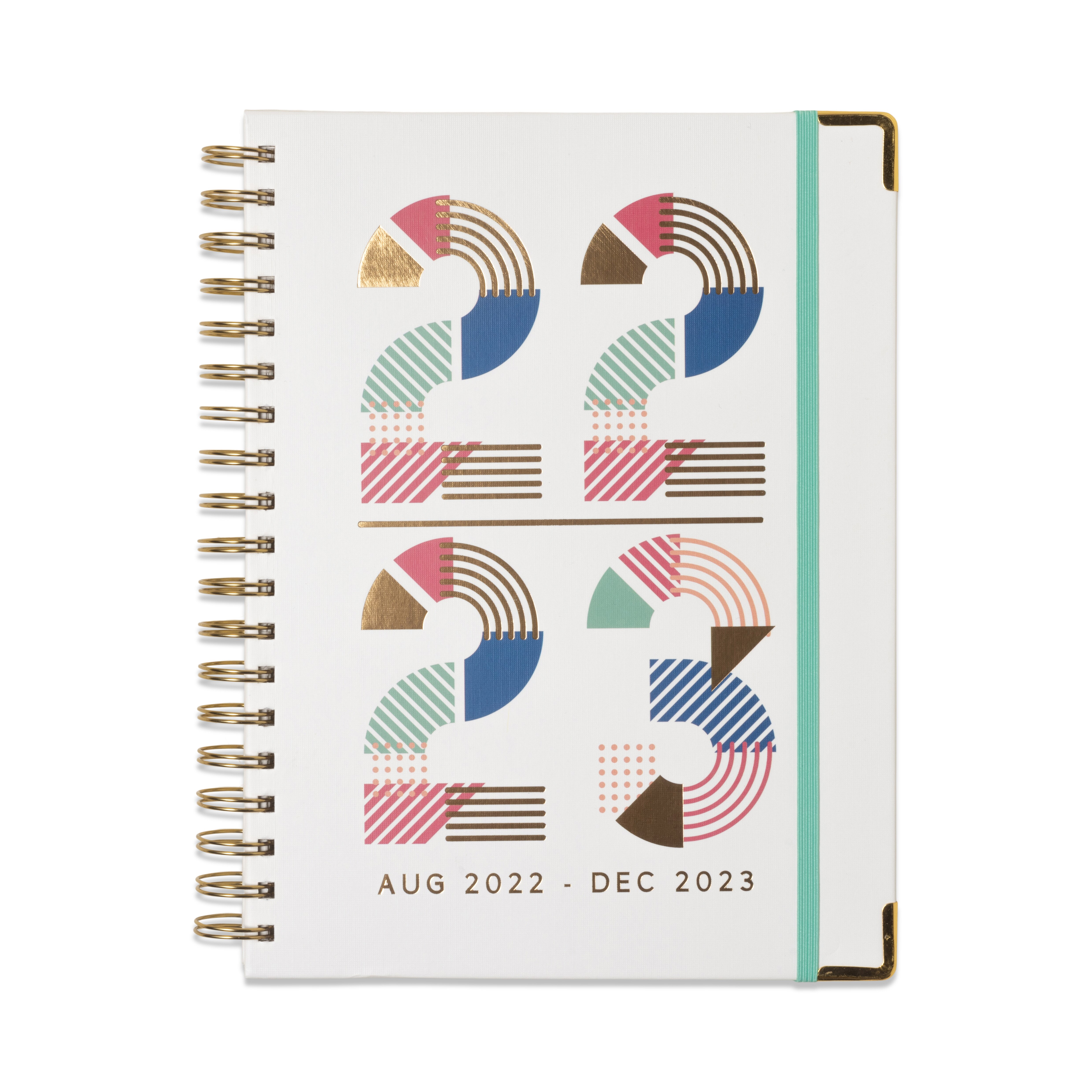 2022-2023 Academic-Year Planner. Large "Color-Block Numbers" Twin-Wire.