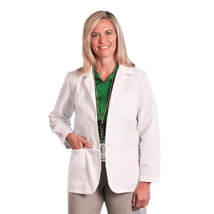 28" Ladies Consultation Coat + Univ South Alabama Coll of Allied Health Occupational Therapy Patch + 2L Emb