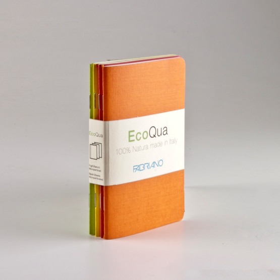 Fabriano EcoQua Pocket-Sized Notebooks, 4-Pack, Blank, Warm Color Covers