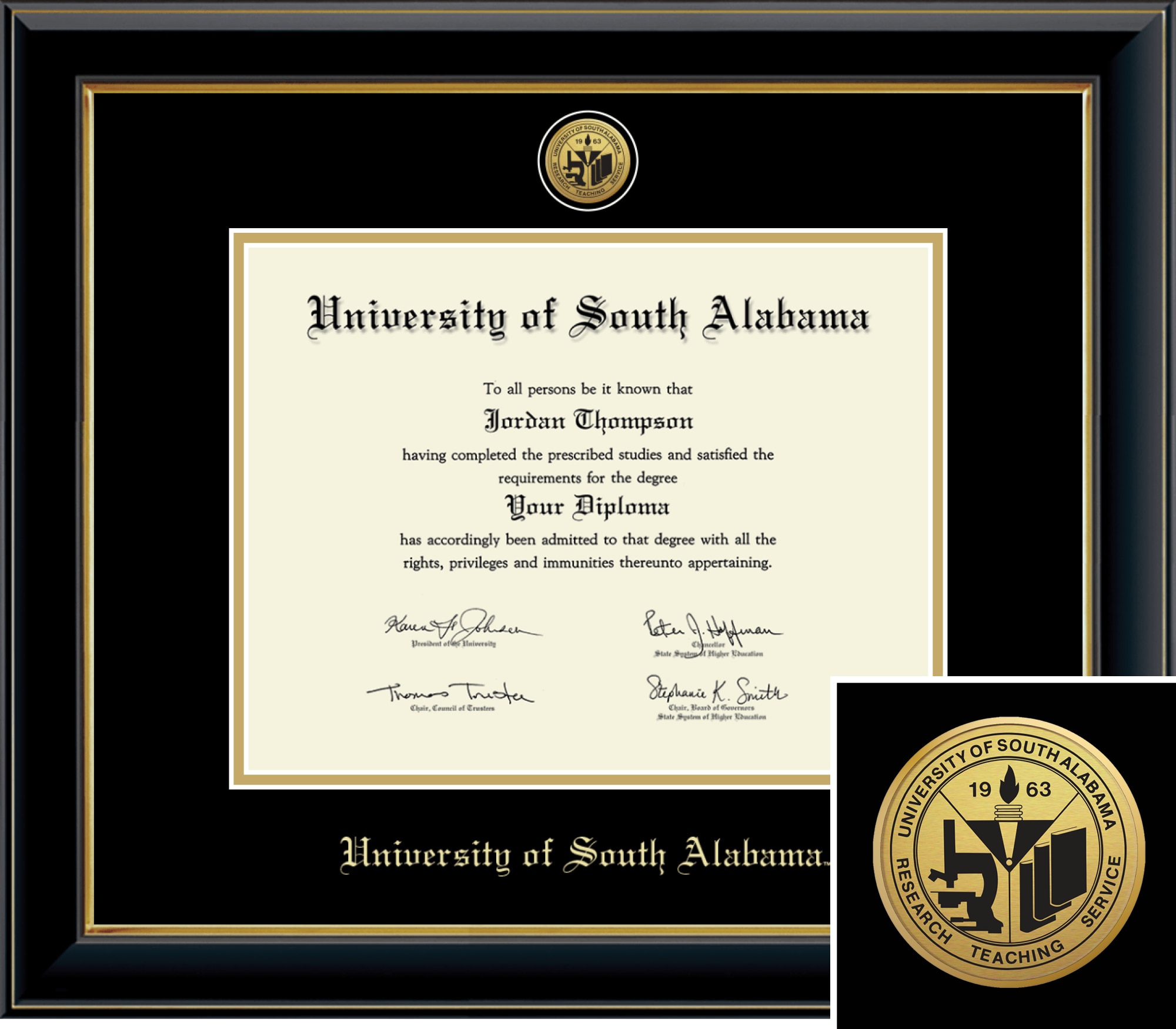Church Hill Classics Engraved 8.5x11 Black Diploma Frame