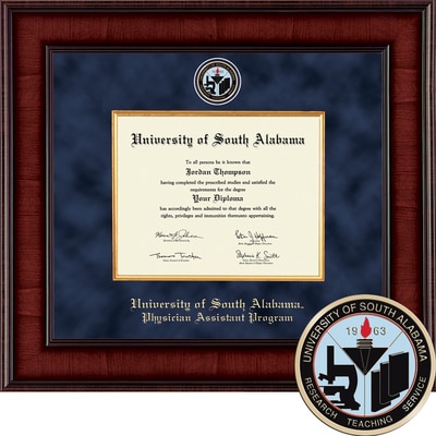 Church Hill Classics 8.5" x 11" Presidential Mahogany Physician Assistant Program Diploma Frame