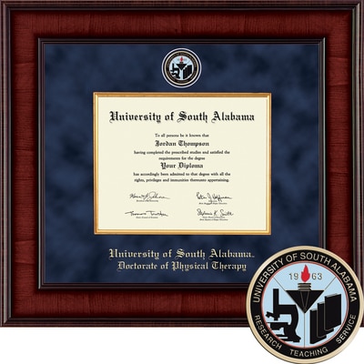 Church Hill Classics 12" x 15" Presidential Mahogany Doctorate of Physical Therapy Diploma Frame
