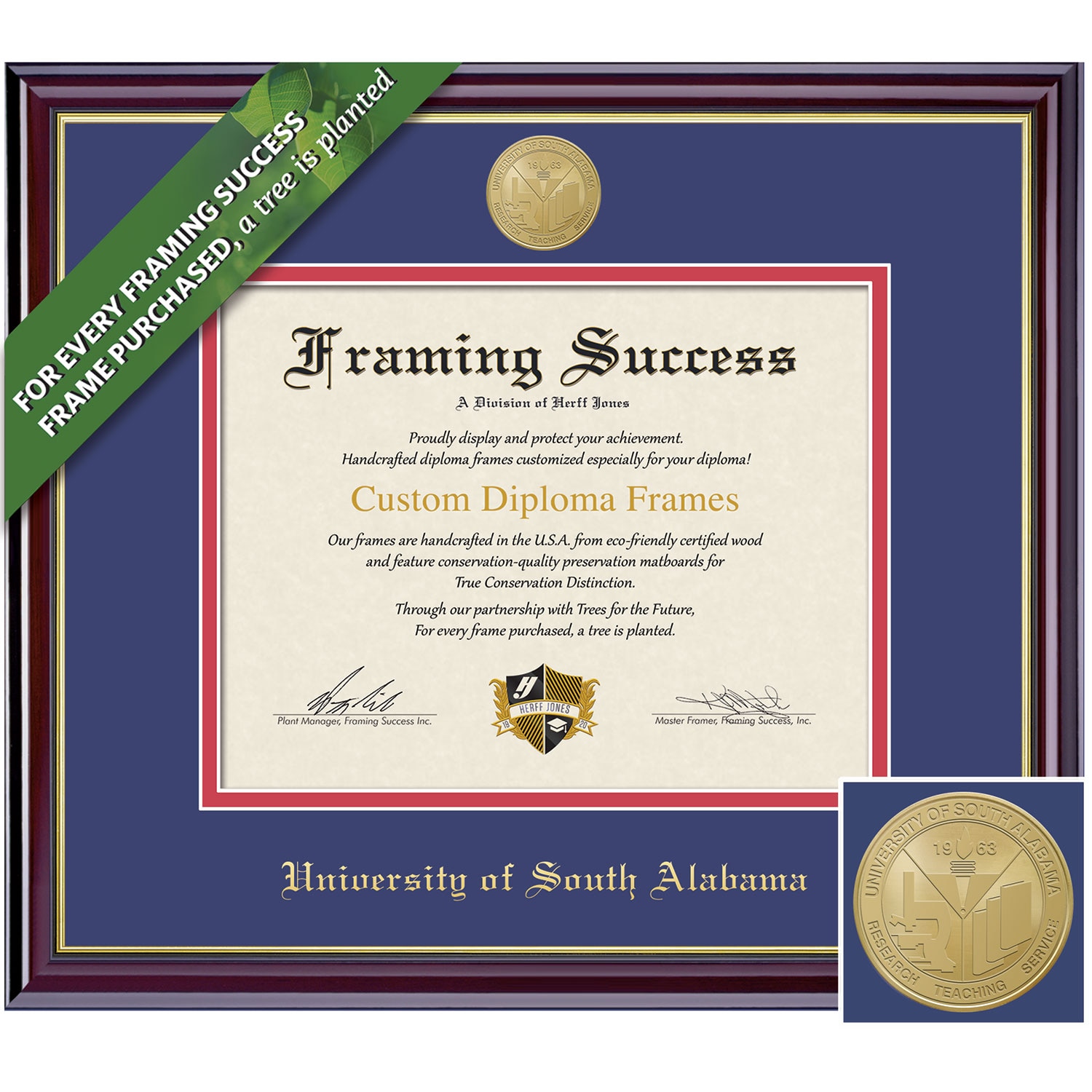 Framing Success 12 x 15 Gold Medallion PhD Windsor Diploma Frame