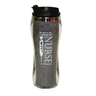 Nurse's Be Nice Glitter Tumbler