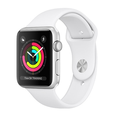 Apple Watch S3 42 mm Silver AL White Sports Band