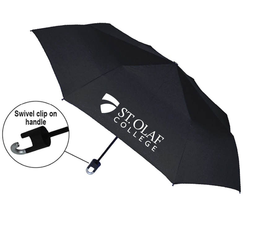 "Storm Clip" Mini Folding Emblematic Solid Umbrella 42" Coverage