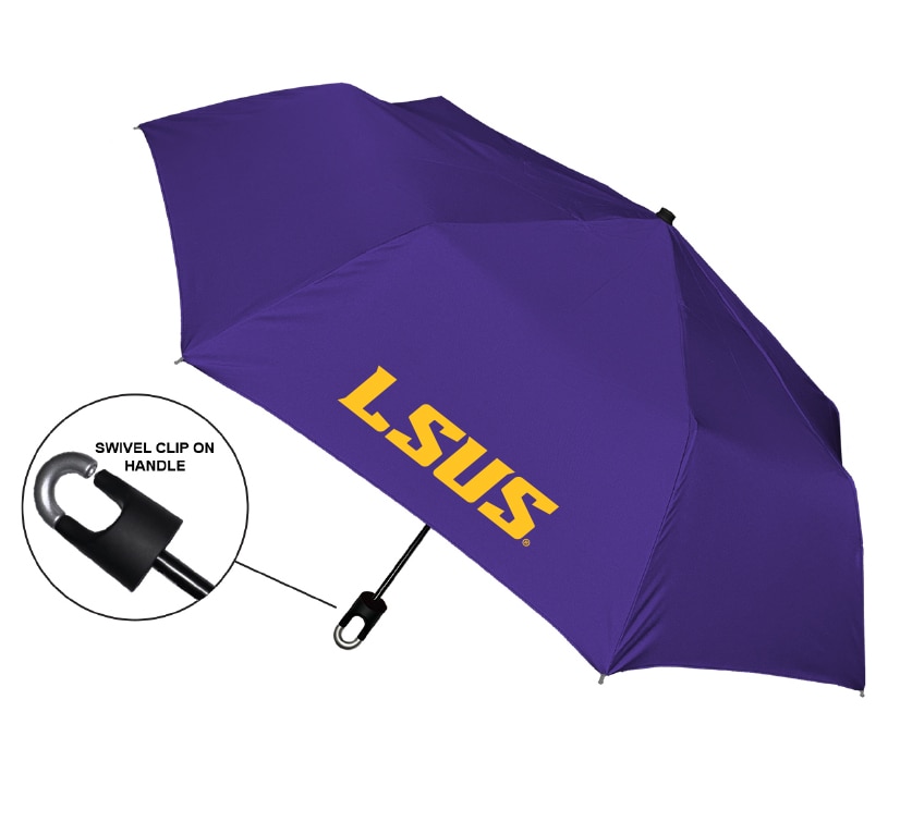 "Storm Clip" Mini Folding Emblematic Solid Umbrella 42" Coverage