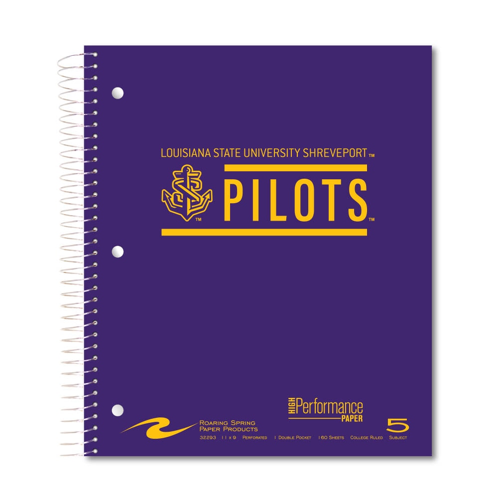 Roaring Premium 5 Subject Notebook, 8.5x11 College Ruled 20lb Paper, Pressboard Foil Cover