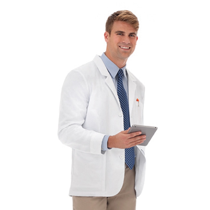 Men's 34" Lab Coat + PA Patch + 2L Emb