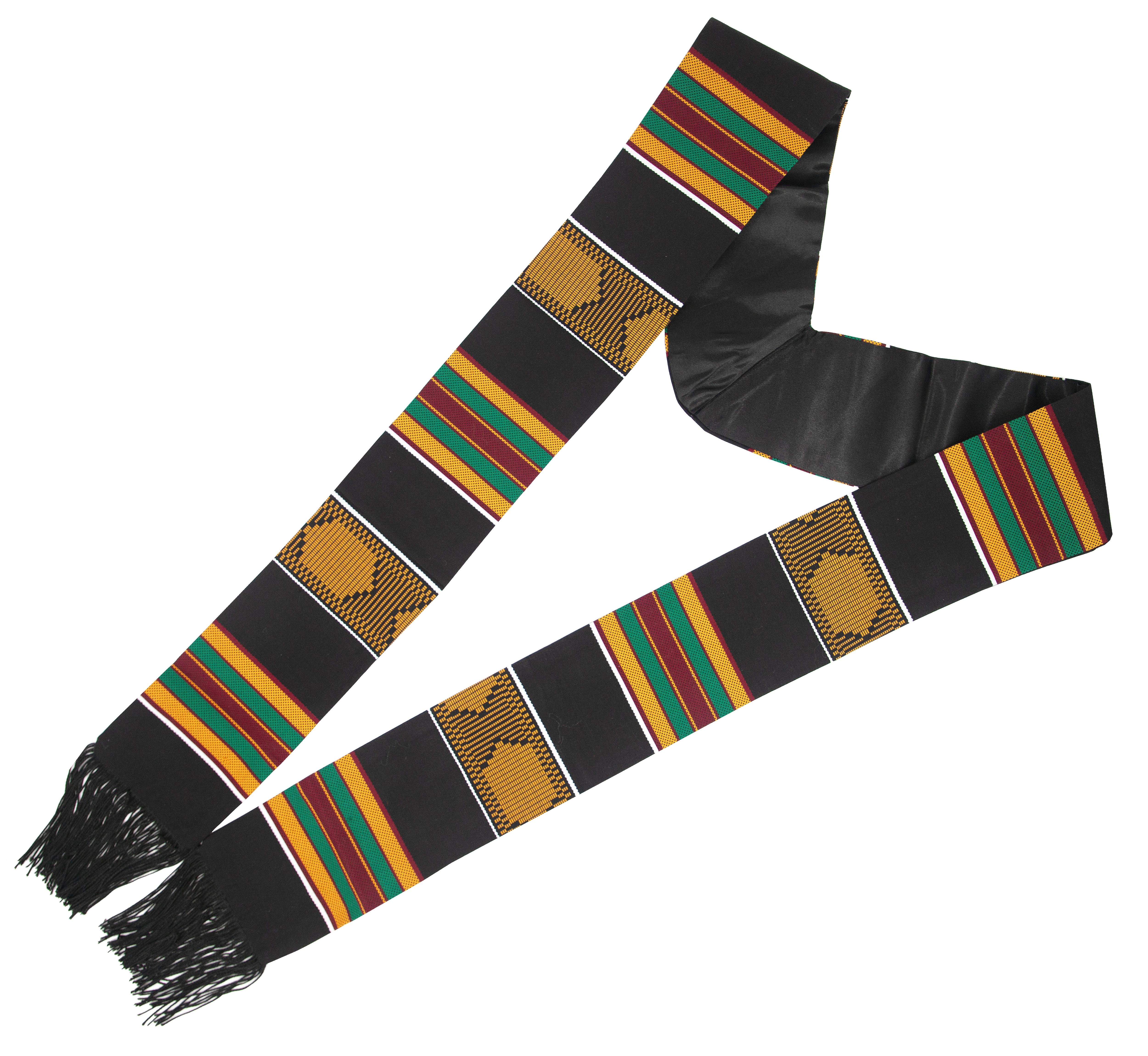 OH KENTE STOLE ONE SIZE BLACK/GOLD