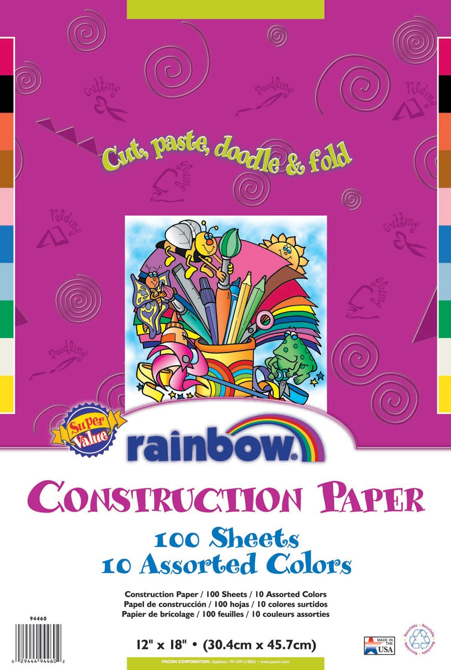 Pacon Construction Paper Value Pack, 100 Sheets, 12" x 18"