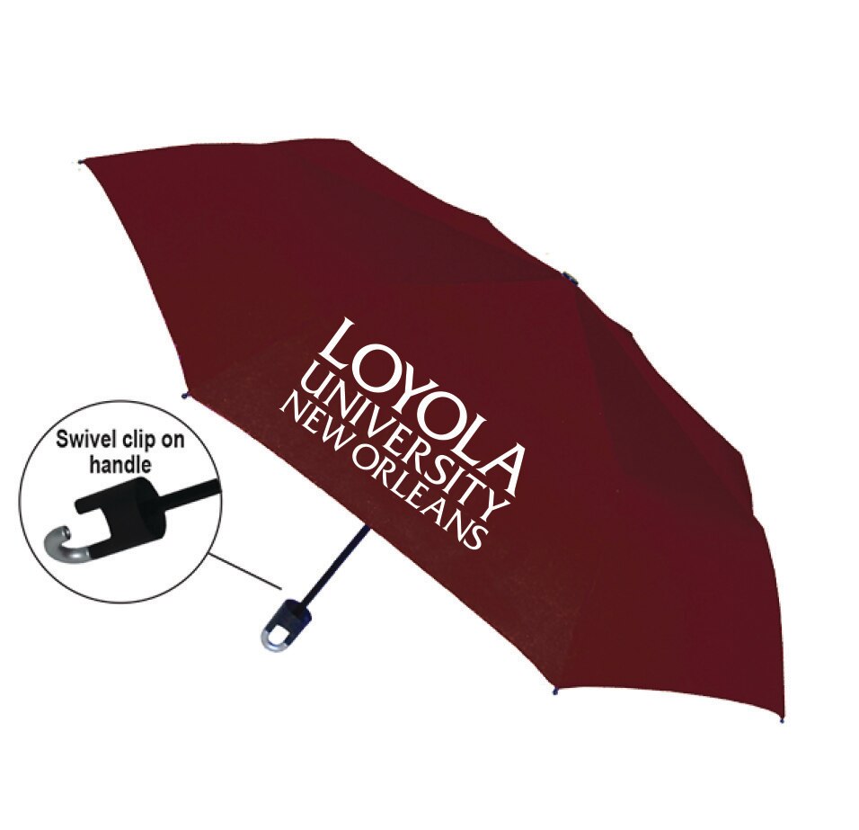 "Storm Clip" Mini Folding Emblematic Solid Umbrella 42" Coverage