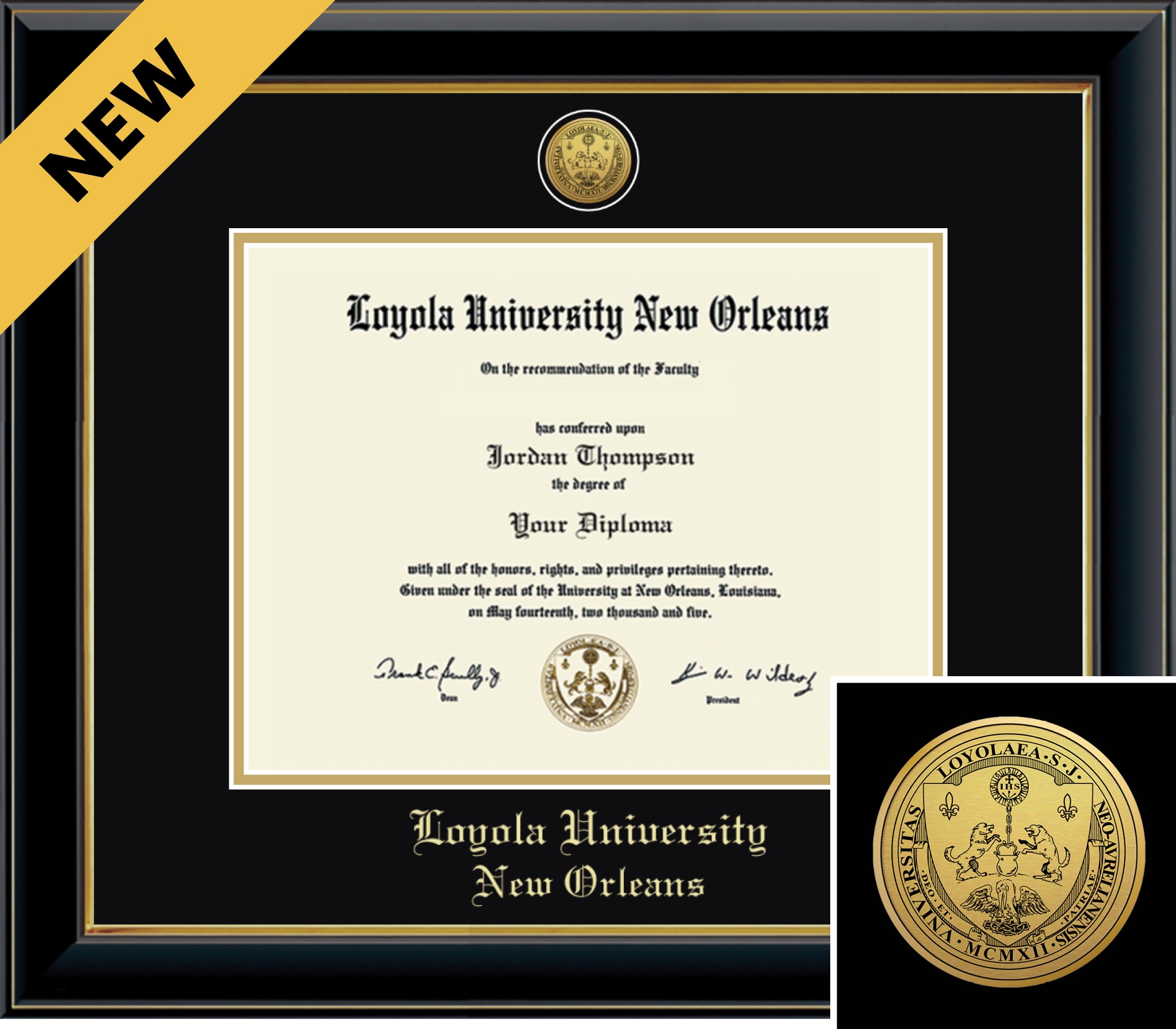 Church Hill Classics Onyx 8.5x11 Black Diploma Frame