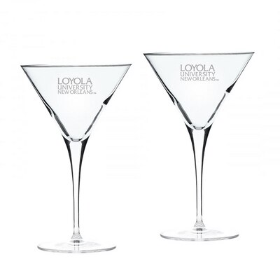 Loyola University New Orleans Martini Glass 2pk