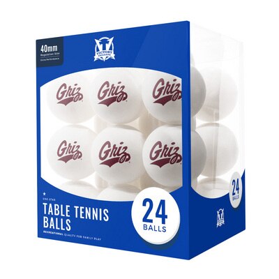 Montana Grizzlies 24 Count Table Tennis Balls Logo Design