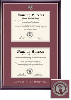Framing Success 8 x 10 Jefferson Silver Medallion Bachelors, Masters, PhD Double Diploma Frame
