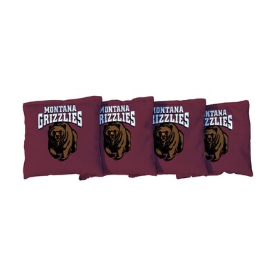 4 Montana Grizzlies Burgundy Regulation All Weather Cornhole Bags