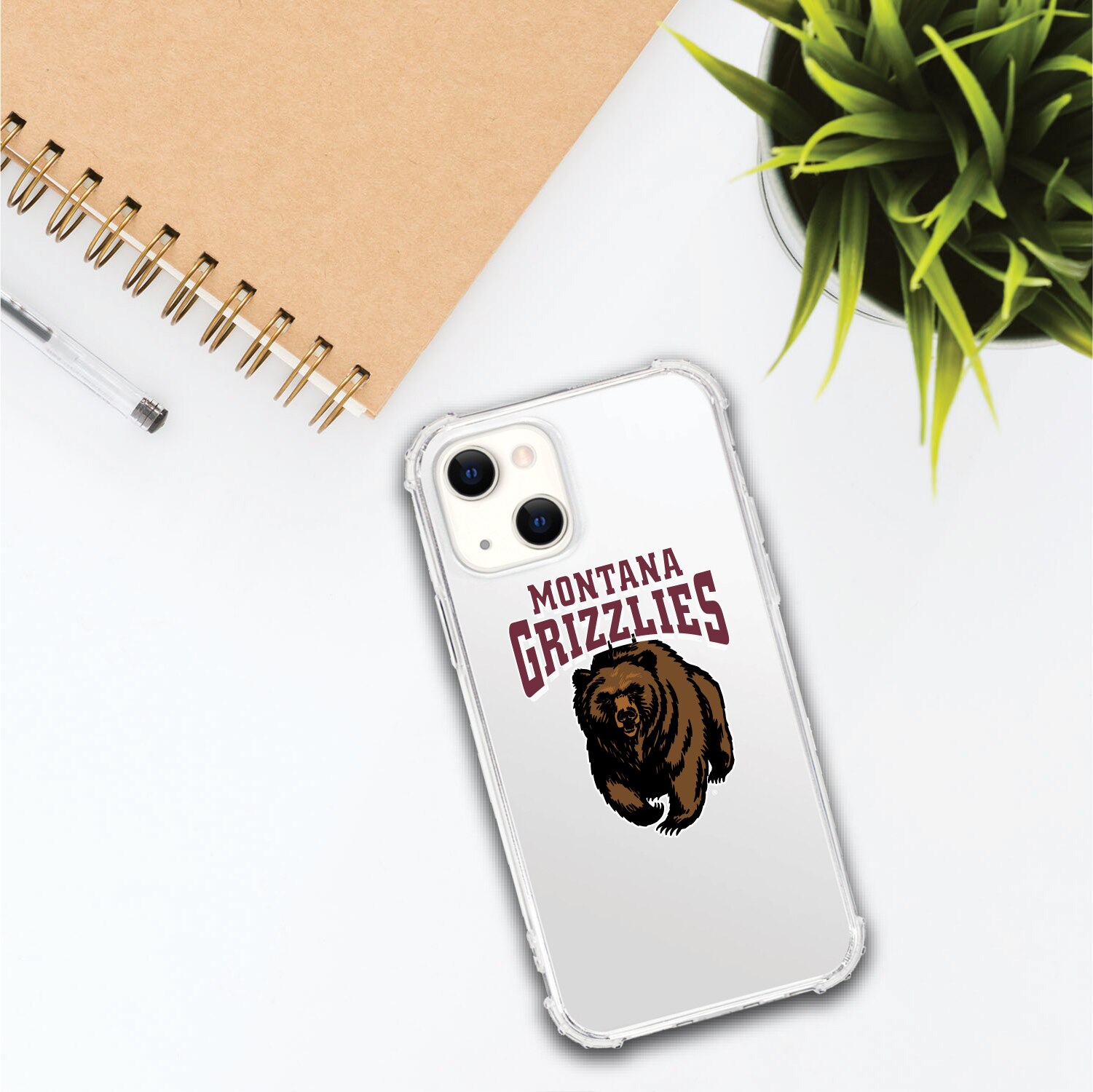 University of Montana Grizzlies Clear Tough Edge Phone Case, Classic- iPhone 13
