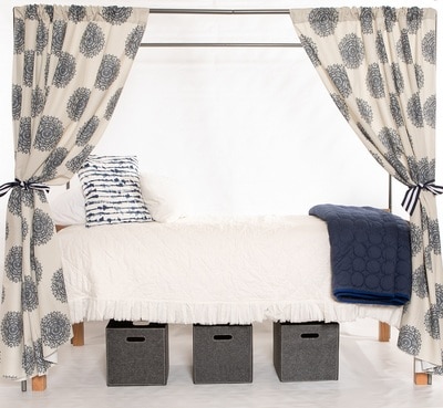 Grey Campus Canopies with Three Boho Blue Medallion Panels