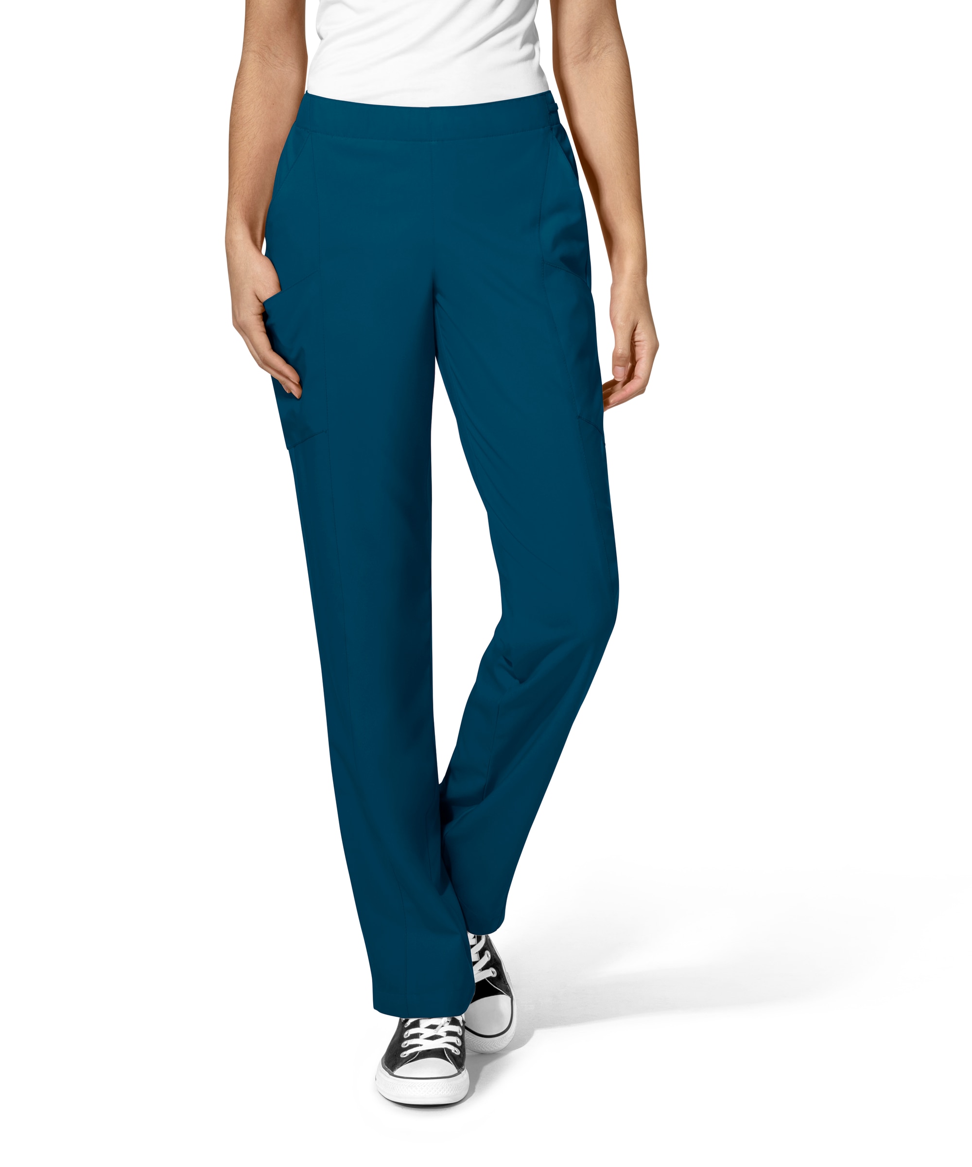 WonderWink W123 Women's Flat Front Double Cargo Scrub Pant, 5155 Petite